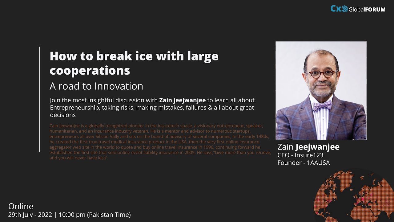 How to break ice with large cooperations | A Road to innovation - Zain Jeewanjee - CEO Insure123