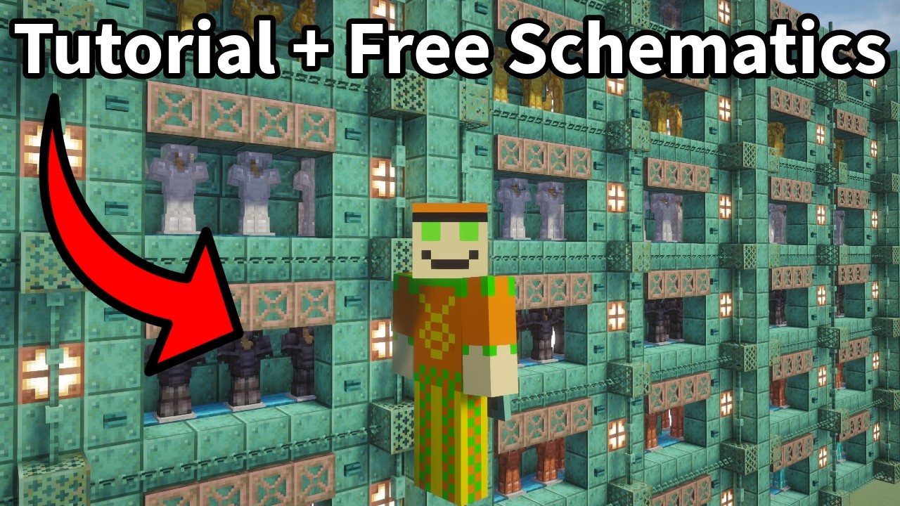 Вращающаяся витрина с броней в Minecraft &mdash; руководство и бесплатные схемы Litematica.