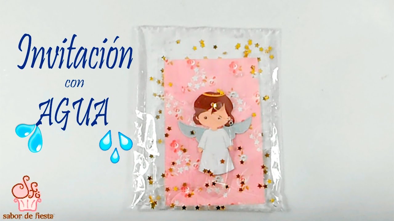 INVITACIÓN CON AGUA P/ BABY SHOWER, BAUTIZO, COMUNIÓN 🎈 Sabor de Fiesta