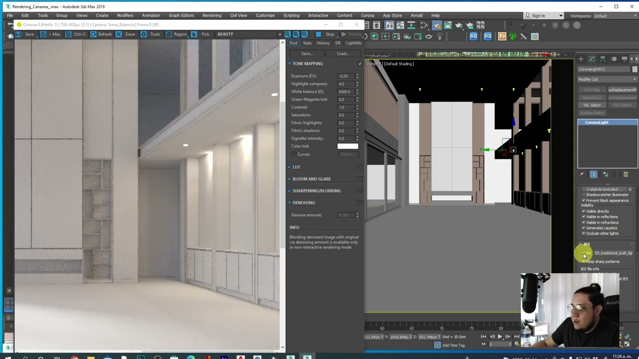 Iluminación de Escena con Corona Renderer