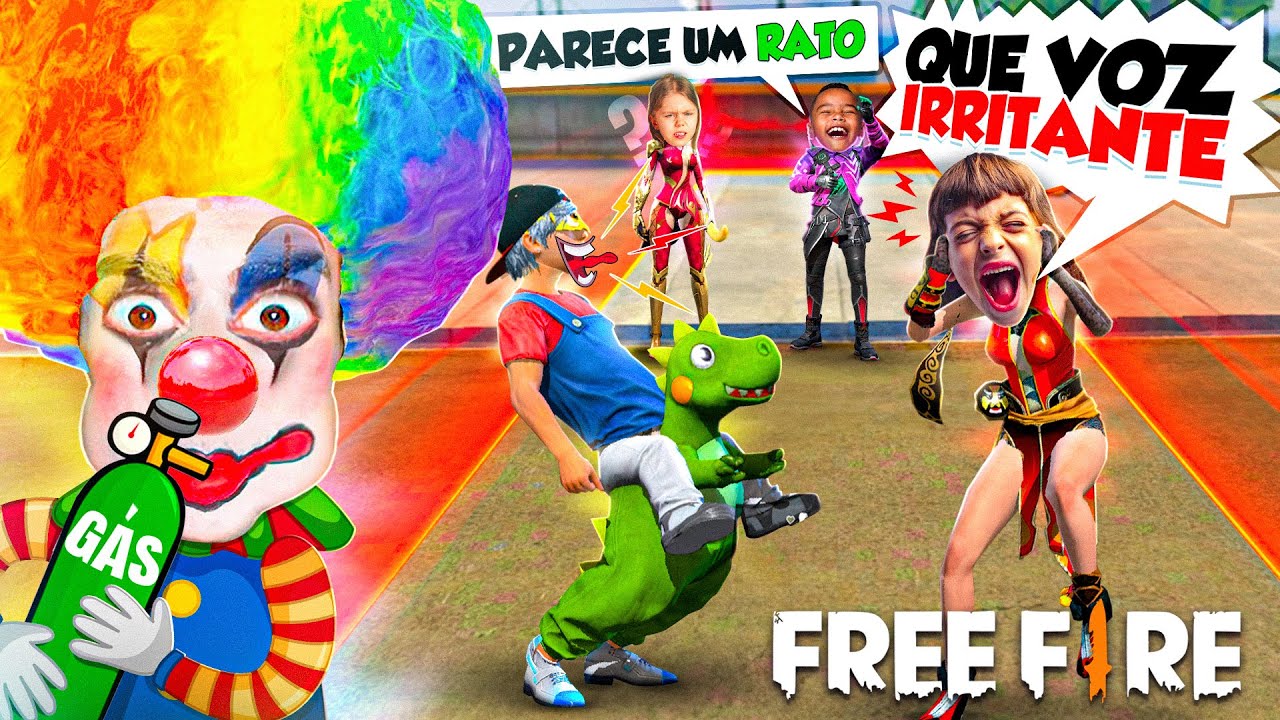 IRRITANDO COM VOZ DE GÁS HÉLIO no FREE FIRE 
