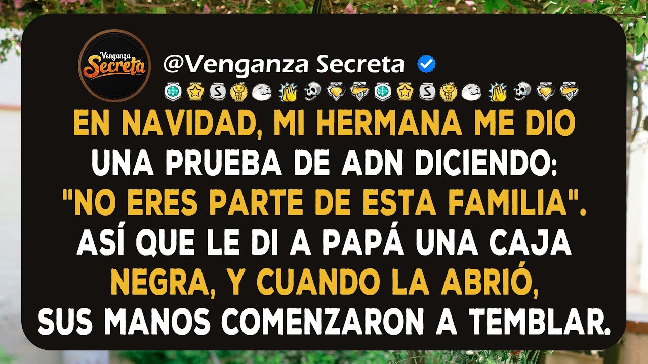 En Navidad, mi hermana me dio una prueba de ADN diciendo: 