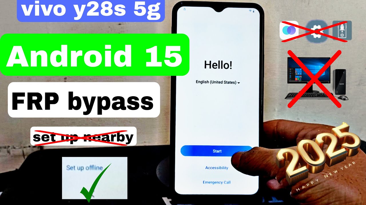 Vivo y28s 5g frp bypass Android 15. Without PC 2025 letest trick
