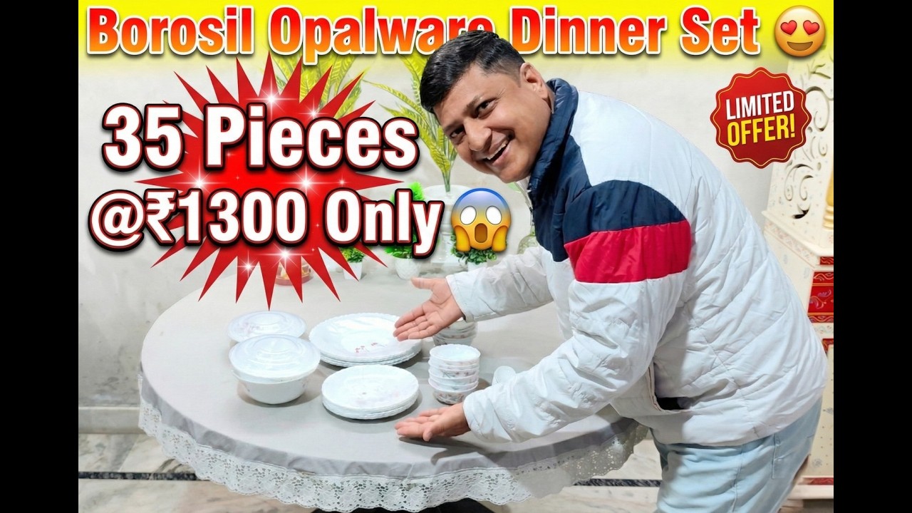 Luxury Look Crockery @ Budget Price 😍 | Borosil Opalware 35 Pcs @₹1300
