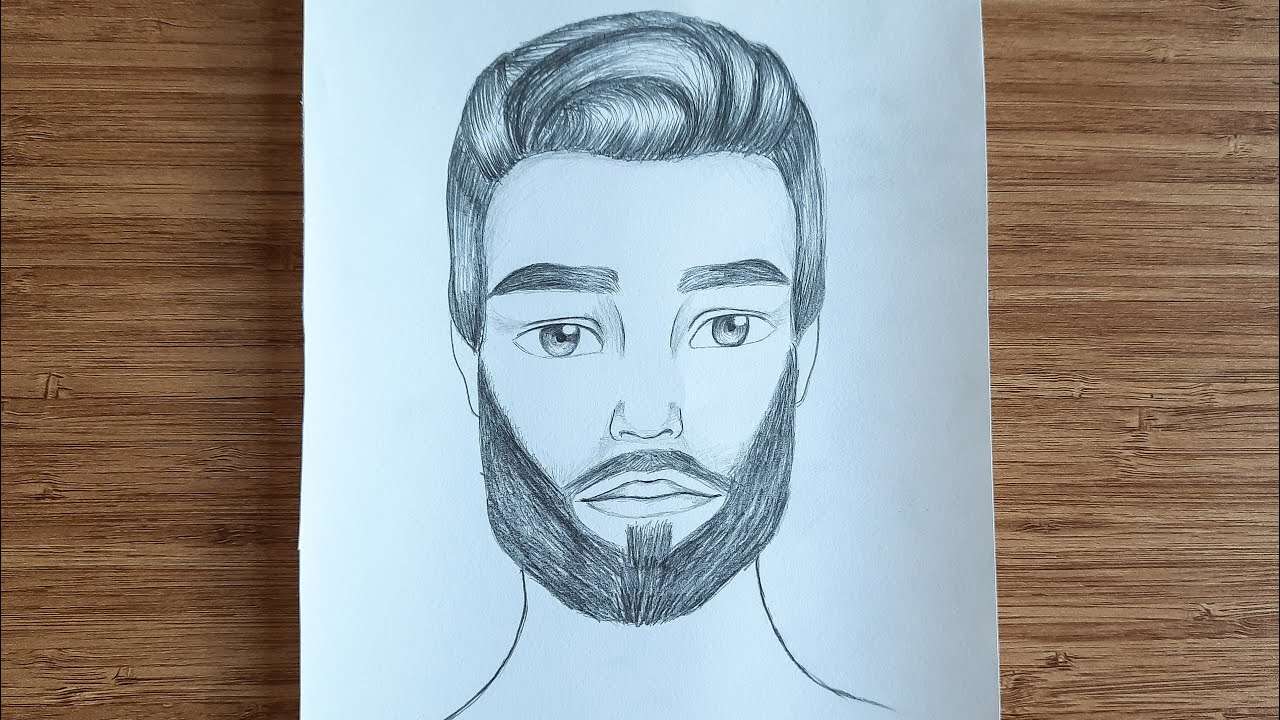 How to Draw a Young Man with Beard ~ Easy Way to Draw a Man Face ~ Step by Step