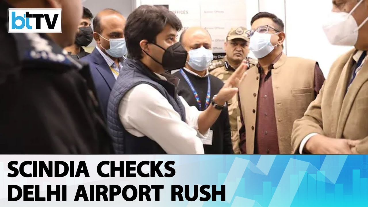 Civil Aviation Minister Jyotiraditya Scindia's Surprise Visit To Delhi Airport.