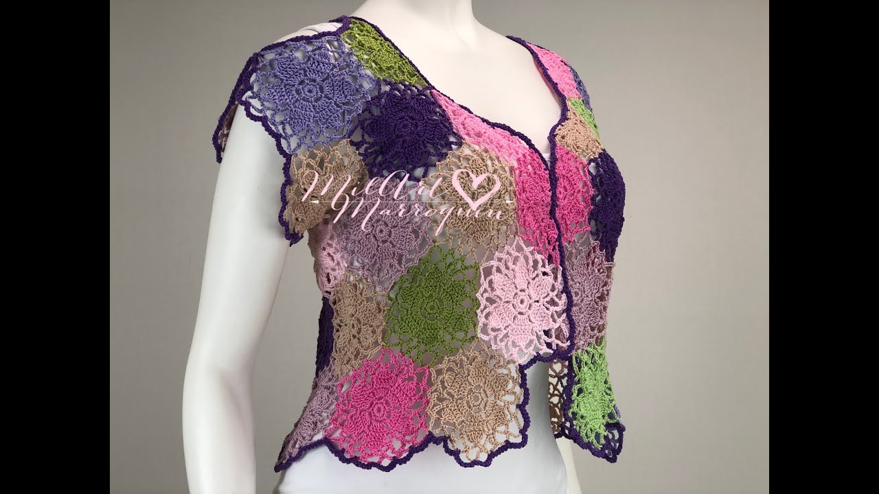 Bolero Crochet Fácil cualquier medida paso a paso (cc)