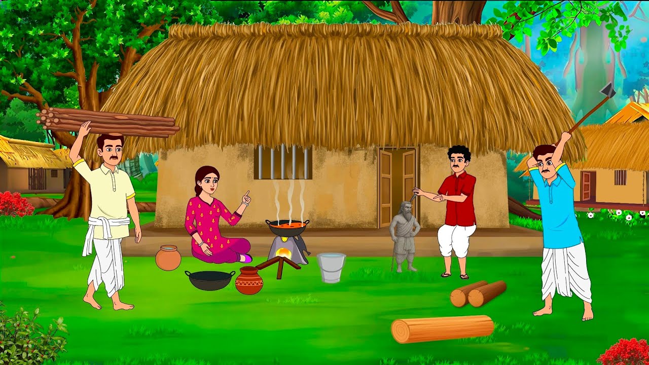 तीन बुद्धिमान भाई की एक बहन | teen budhiman Bhai ki ek bahan kahani | cartoon story | moral story | 