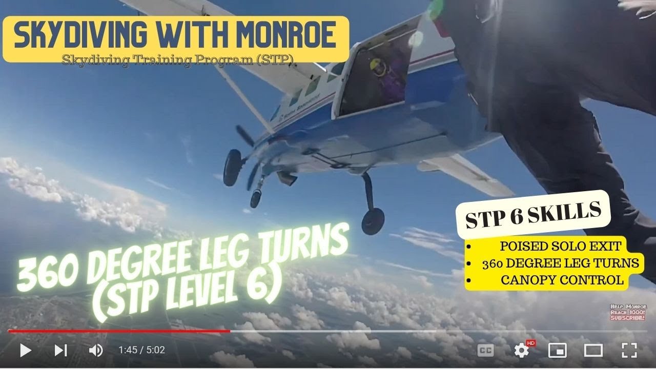 STP Skydiving Level 6.  360 Degree Leg Turns.