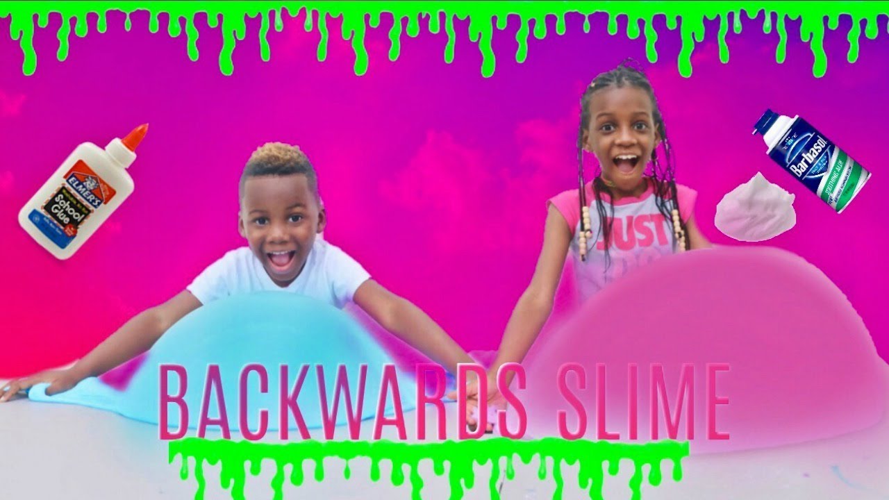 Making Slime Backwards Challenge..  Reverse Slime Making tutorial