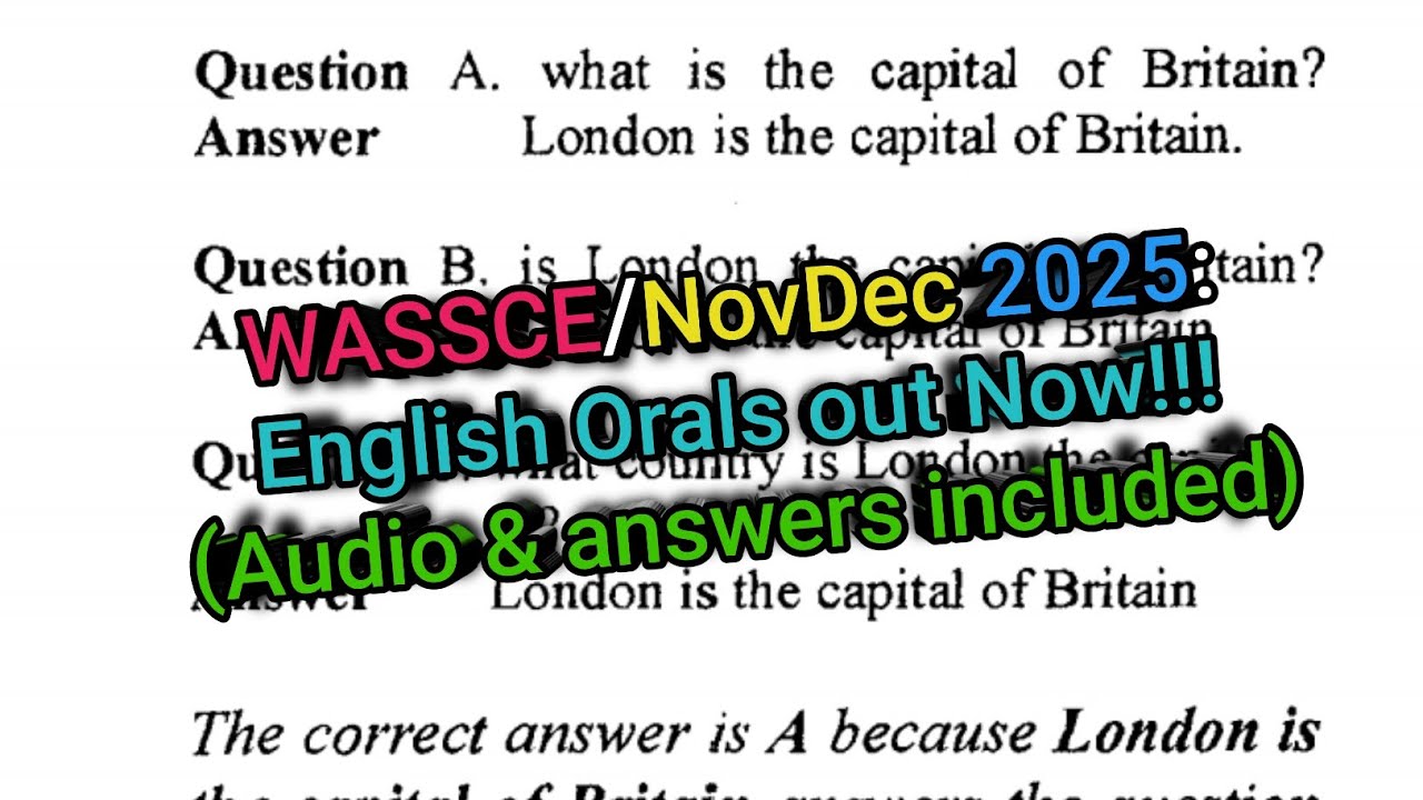 NovDec 2026: English Orals out Now!!! (Audio & answers included)