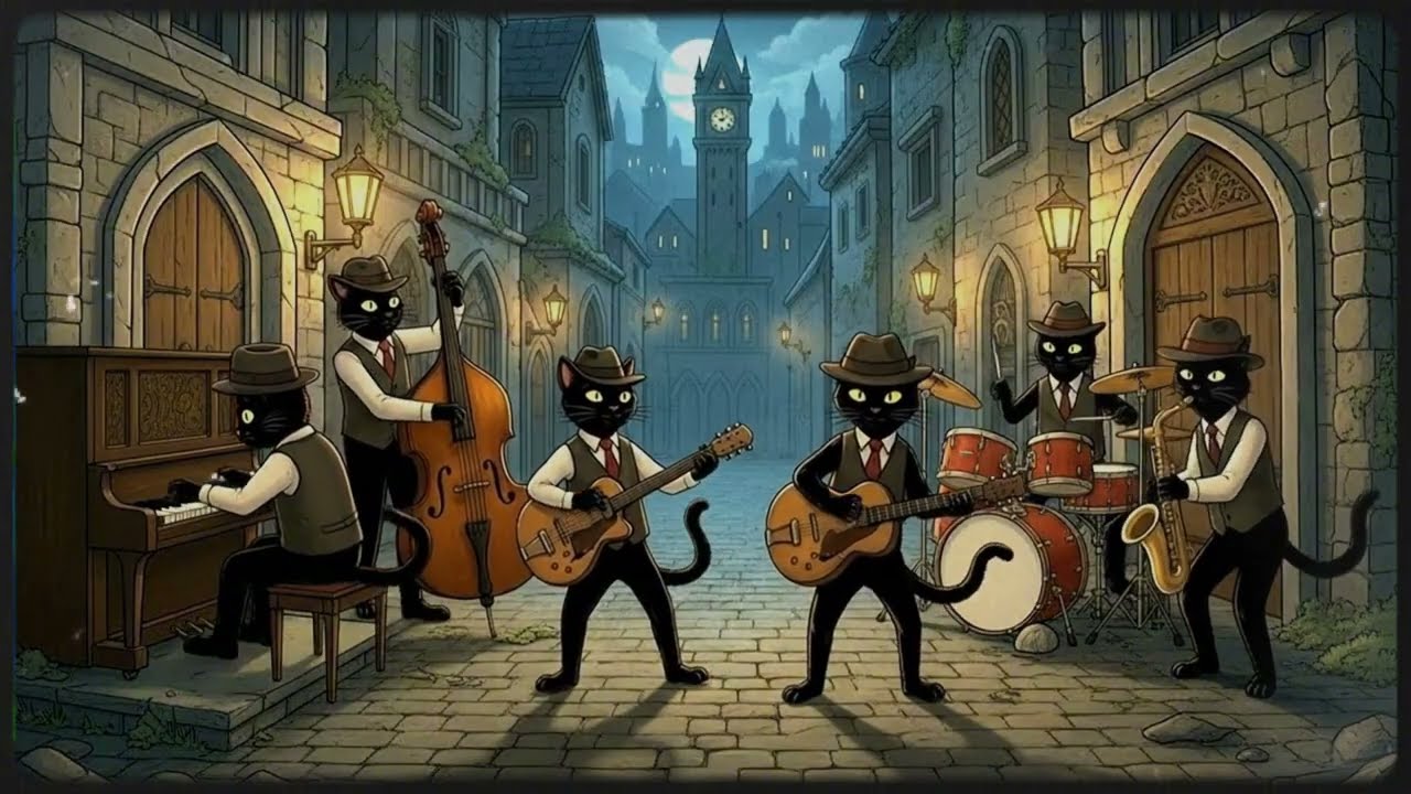 Black Cats Noir Jazz in the City at Night 🎷 Deep & Uplifting Jazz for Comfortable Focus