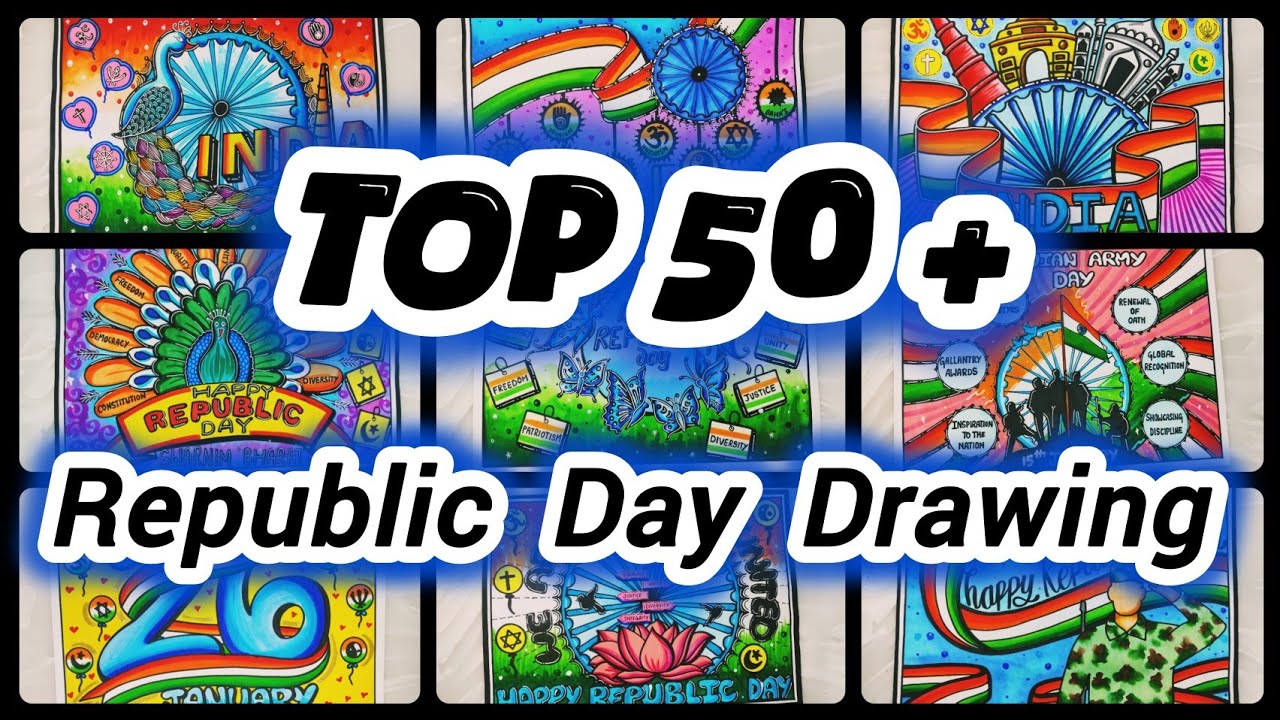 Republic Day Drawing Easy Steps / Republic Day Poster / How To Draw Republic Day Drawing
