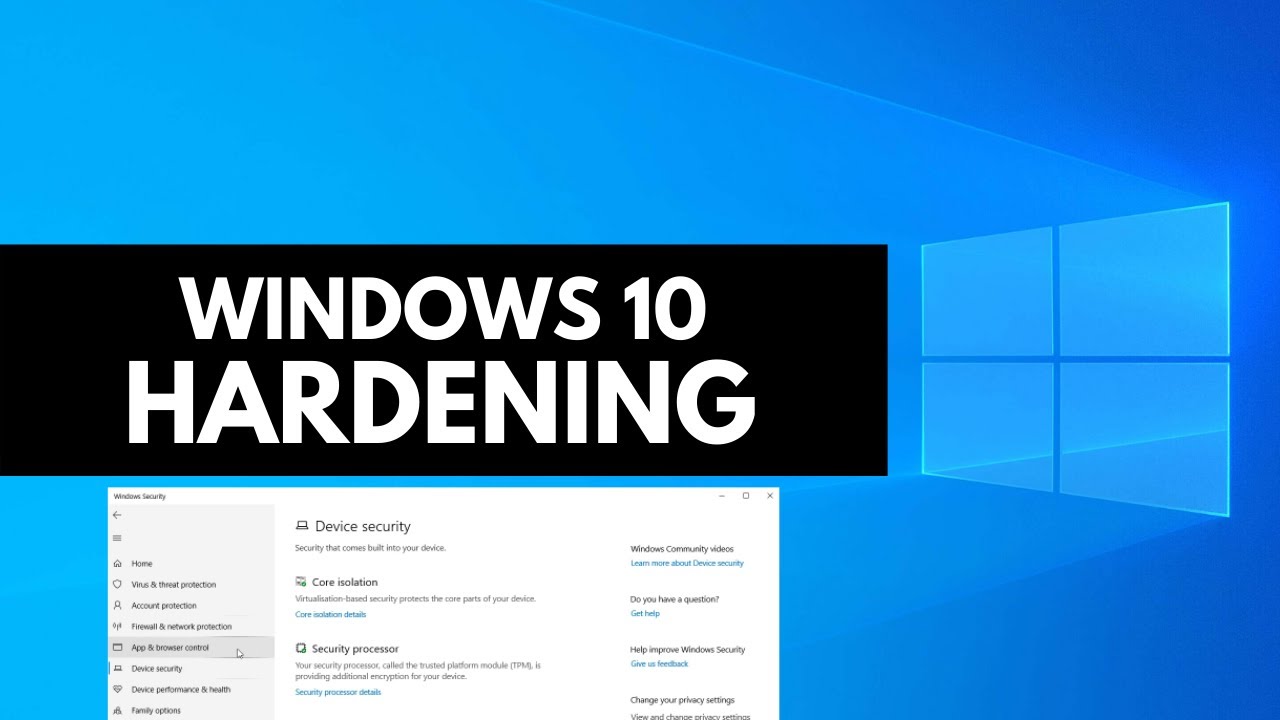 Укрепление безопасности Windows 10