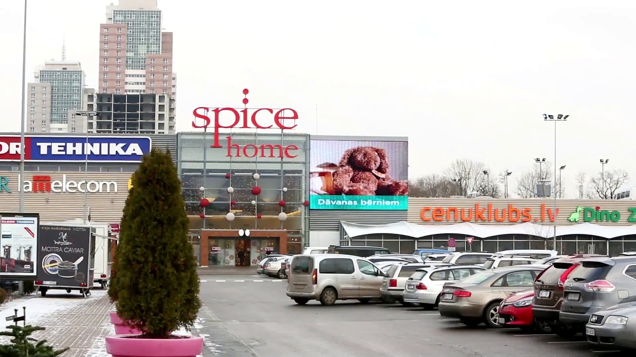 PALAMI-MediaTUBE screen for shopping mall SPICE HOME (Riga, Latvia)