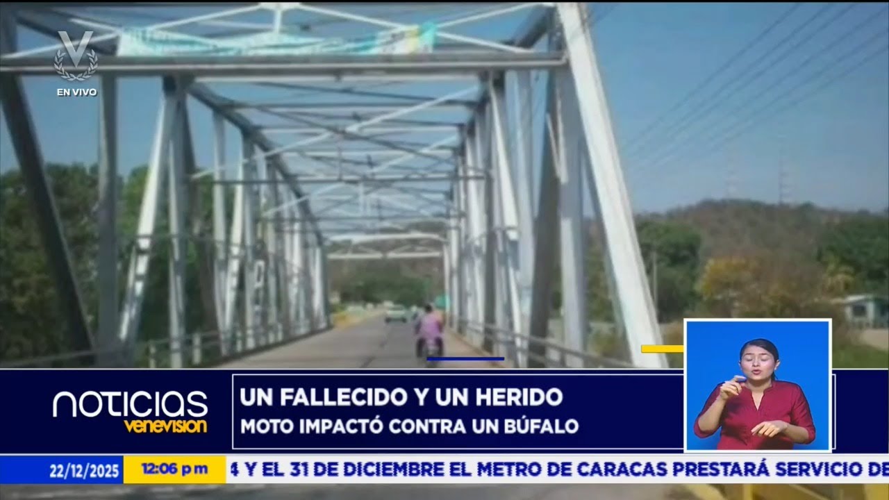 &iexcl;INS&Oacute;LITO Y TR&Aacute;GICO! Fallece motorizado tras chocar contra un b&uacute;falo en Cojedes