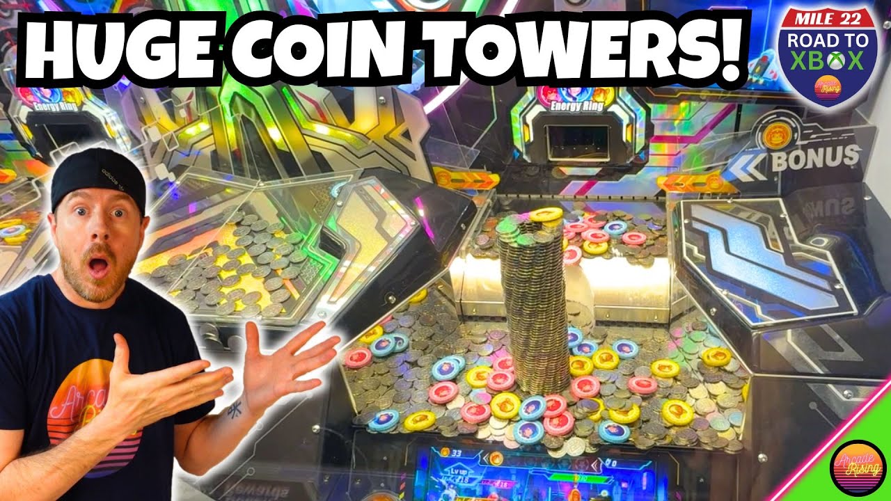 Amazing Coin Towers in our Favorite Coin Pusher at Round 1!