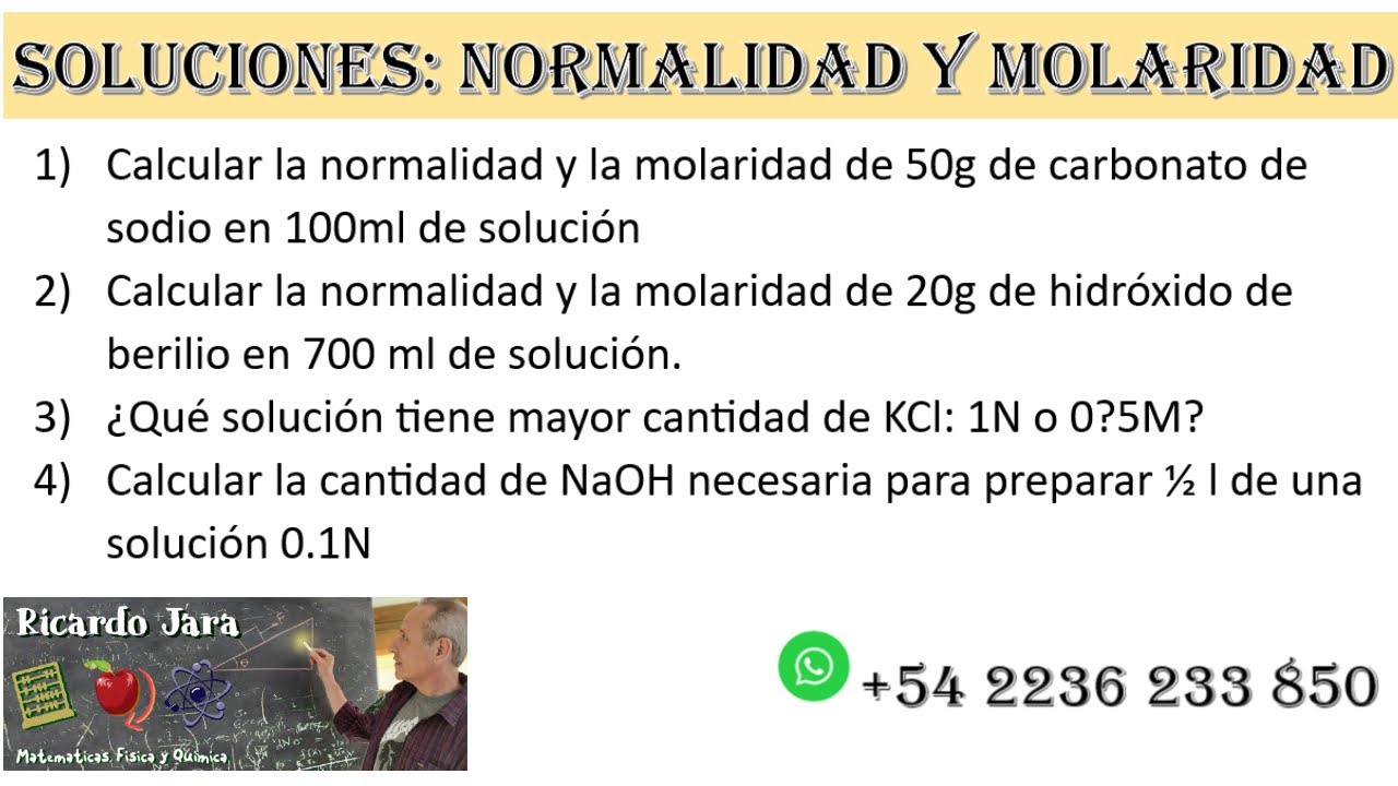 Normalidad y Molaridad