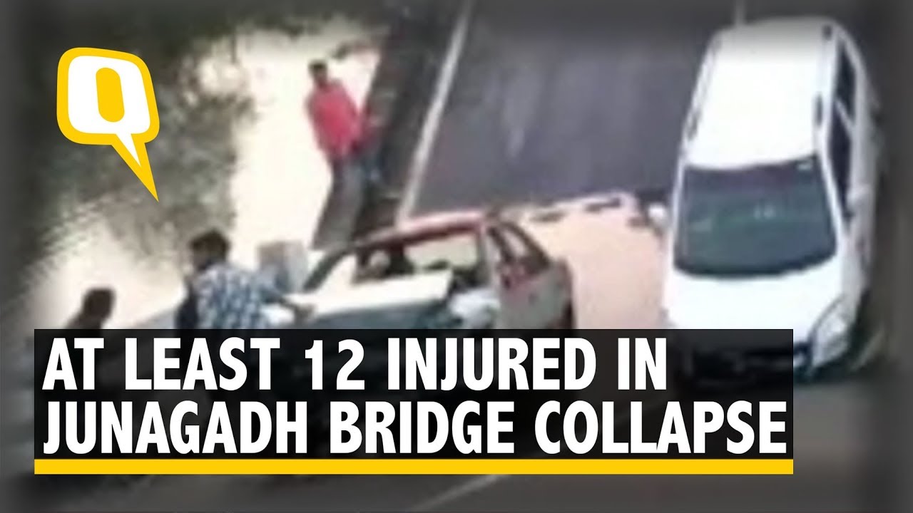 12 Injured, Cars Damaged After Bridge Collapses Near Gujarat's Junagadh | The Quint
