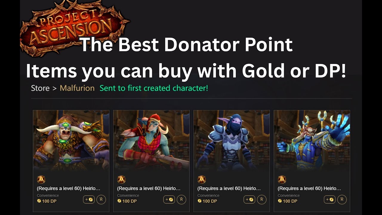 What should I spend my Gold or DP on? Project Ascension | World of Warcraft | Bronzebeard | Classic+