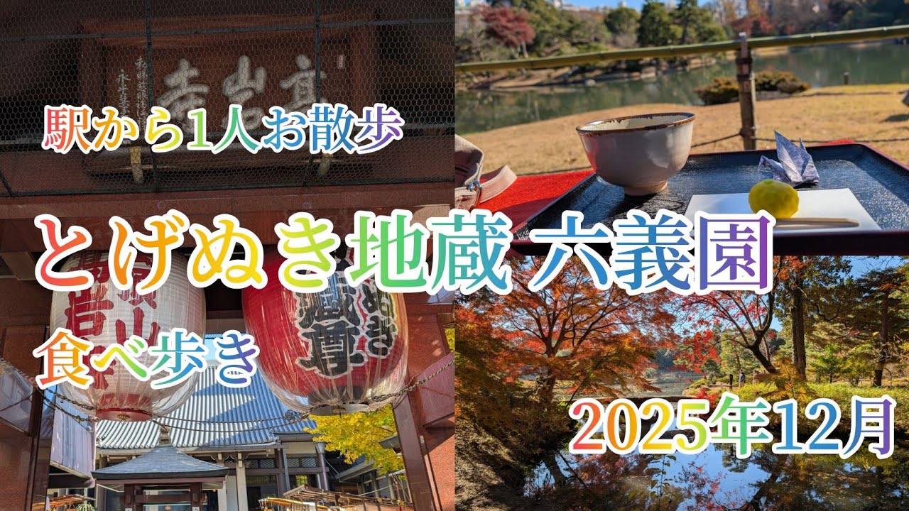 駅から1人散歩　とげぬき地蔵食べ歩き六義園