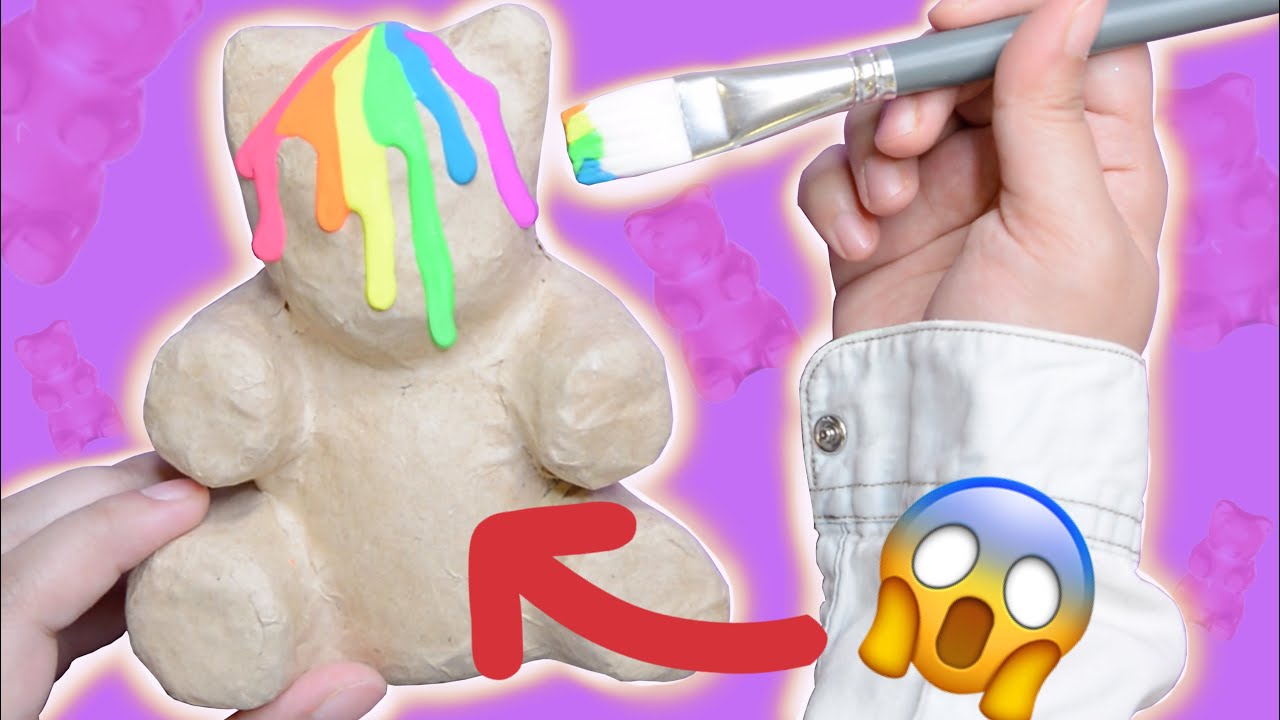 صنعت العاب الدببه الملونة 🐻😱| رسمت على اغرب الأشياء  😍