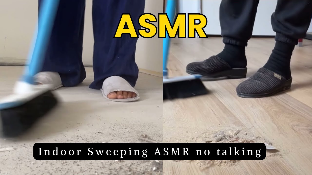 ASMR sweeping indoor, lots of tingles, relaxing sound, visually satisfying, no talking #tinglesounds