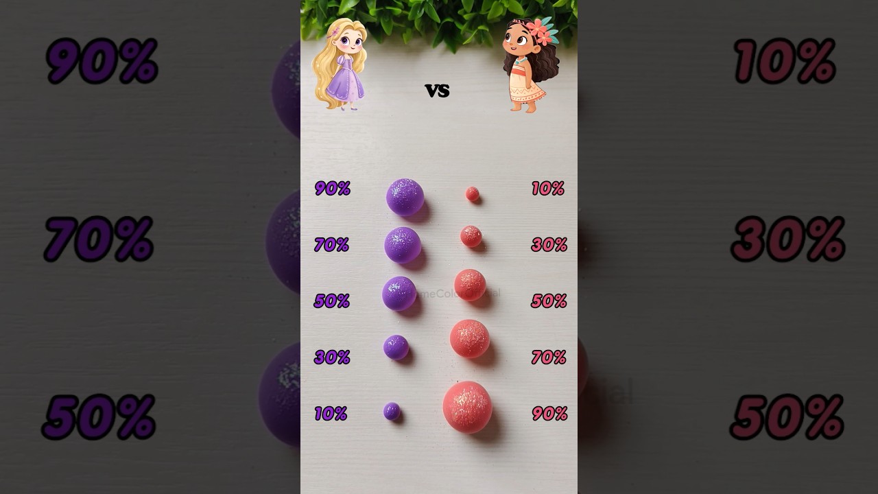 Rapunzel (Tangled) VS Moana Disney Princesses Color mixing #colormixing #colors #satisfying #disney