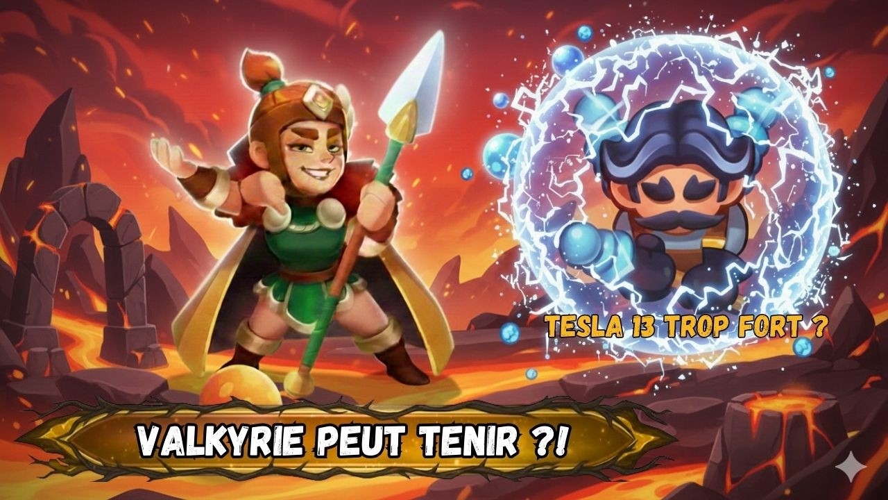 Rush Royale | Valkyrie lvl 9 peut-elle tenir face à Tesla lvl 13 ? 😳 (1,1B dégâts)