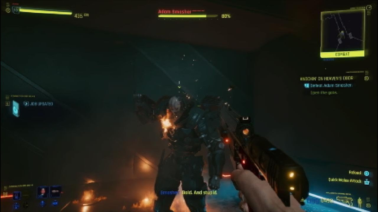 Cyberpunk 2077 - Destroying Adam Smasher with Johnny's Pistol 