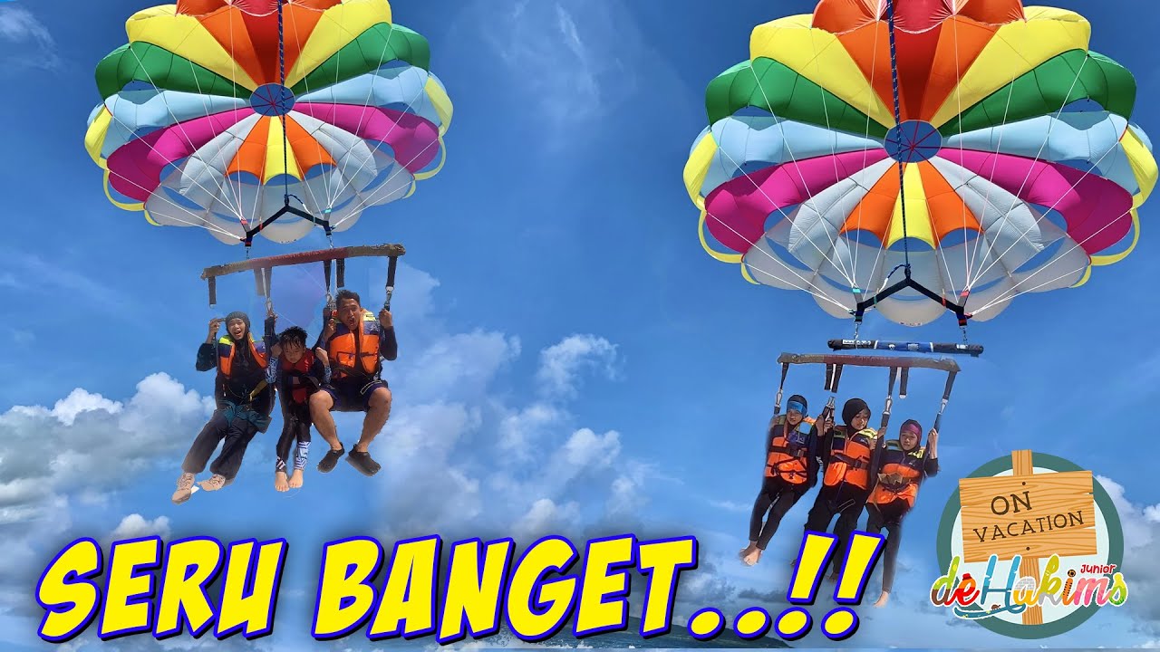 TERBANG..!! DZAKY NANGIS :( GAK BISA NAIK PARASAILING