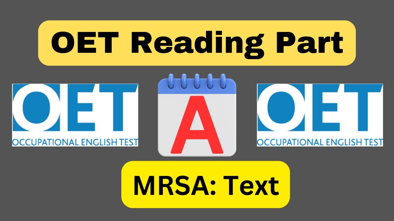 OET Reading Part A: MRSA | Practice Test with Answers