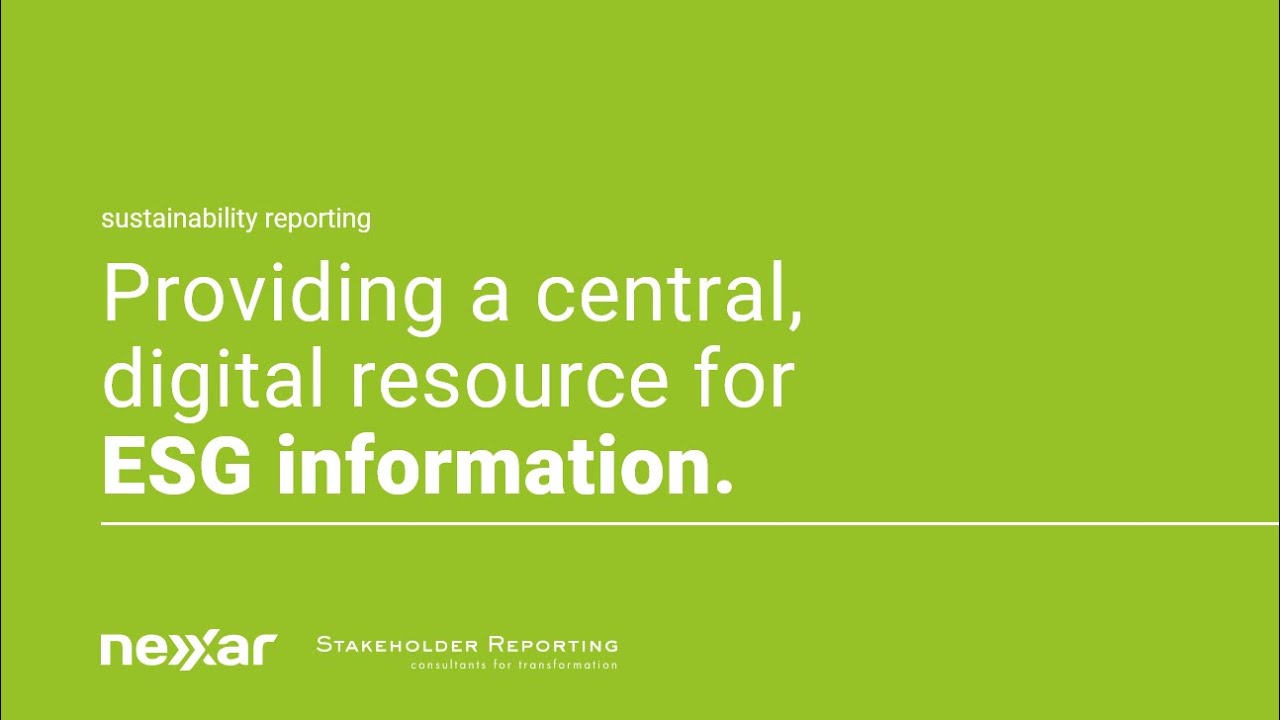 Webinar: Providing a central, digital resource for ESG information
