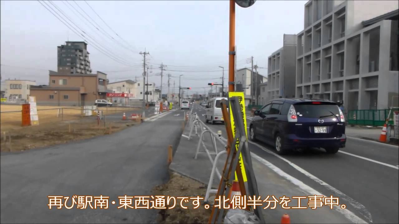建設進む伊勢崎駅南口。2015年1月25日。