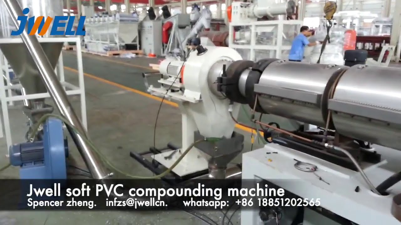 400 kg/h Soft PVC compounding machine - Jwell Machinery （ SJZ80/156 conical twin screw )