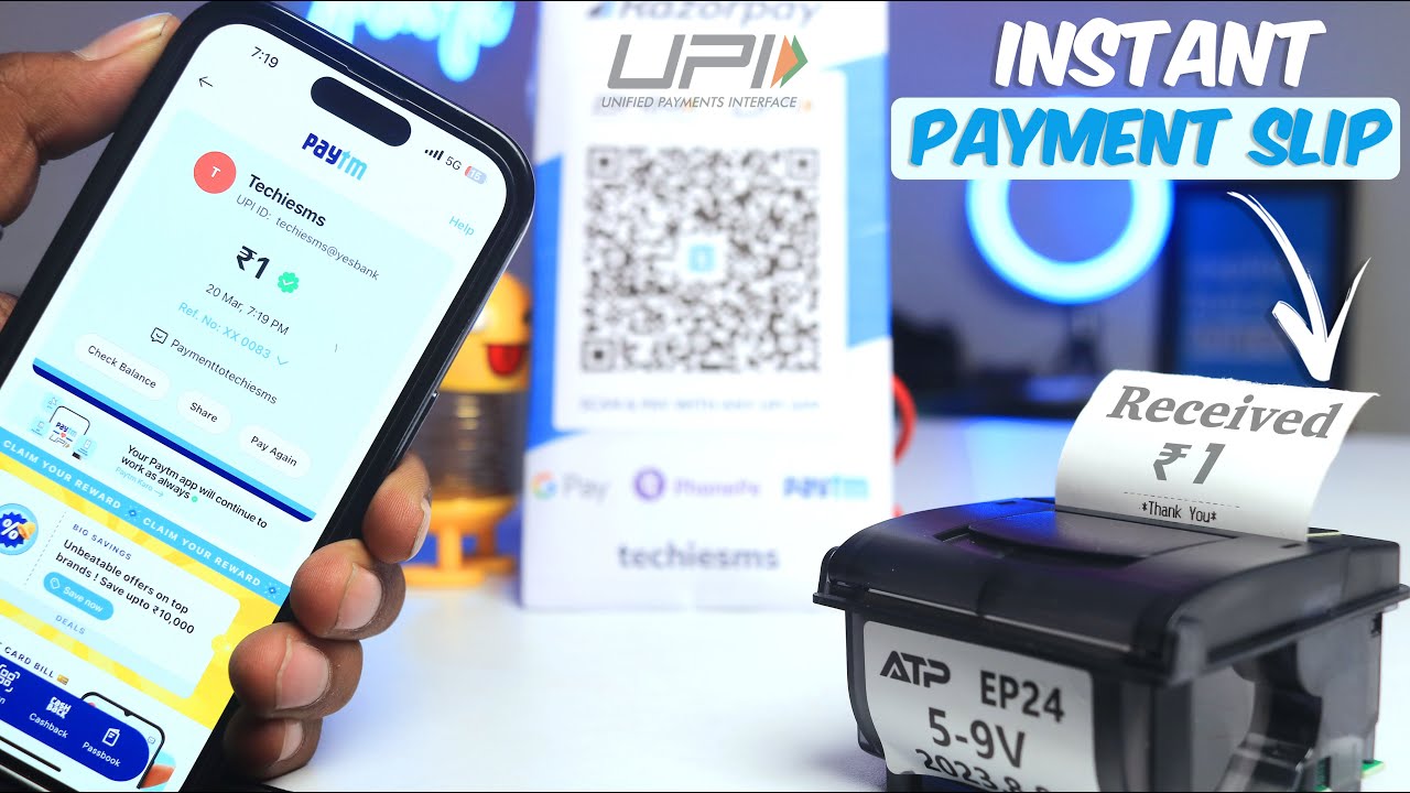 UPI Payment Slip Printer using ESP32 🔥🔥 |  IOT Projects | ESP32 Projects