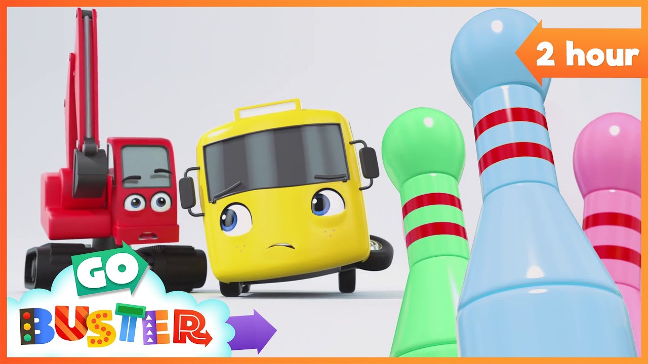 Buster Plays Skittles! 🎳🚌 | 2 Hours of Fun | Go Buster - Bus Cartoons & Kids Stories