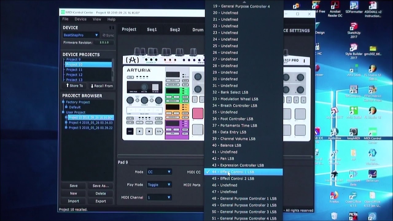 Настройка MIDI-контроллера Arturia BeatStep Pro
