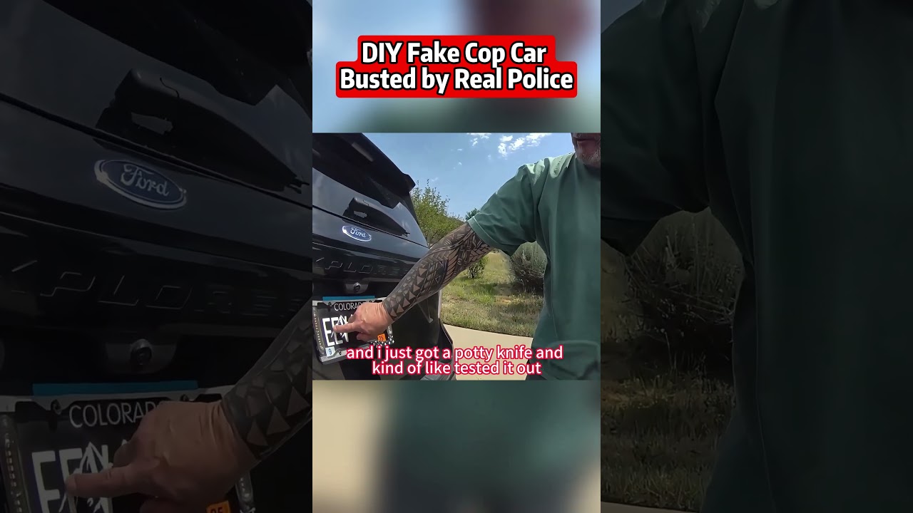 DIY Fake Cop Car Busted by Real Police. #bodycam  #cops   #shorts