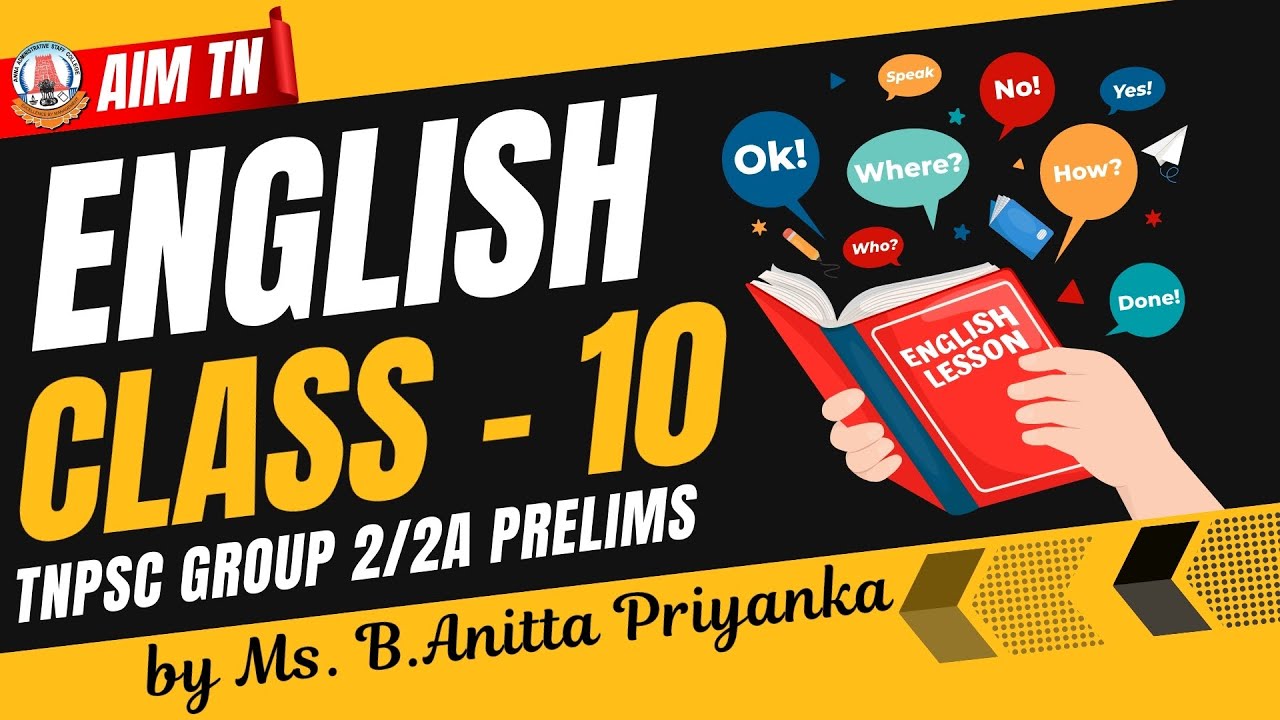 TNPSC Group 2/2A English Class - 10 | Prelims Preparation by Ms. B. Anitta Priyanka | AIM TN