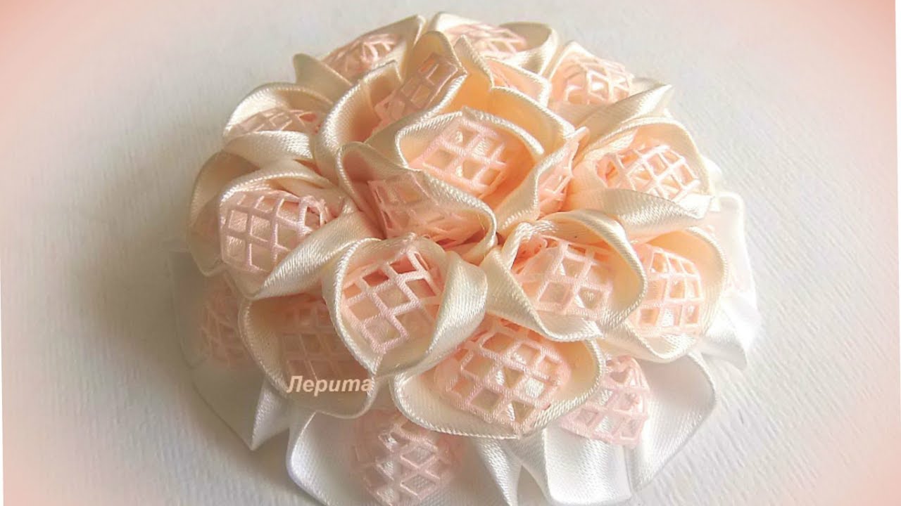 Цветы из лент, канзаши, МК / DIY satin ribbon flower, kanzashi