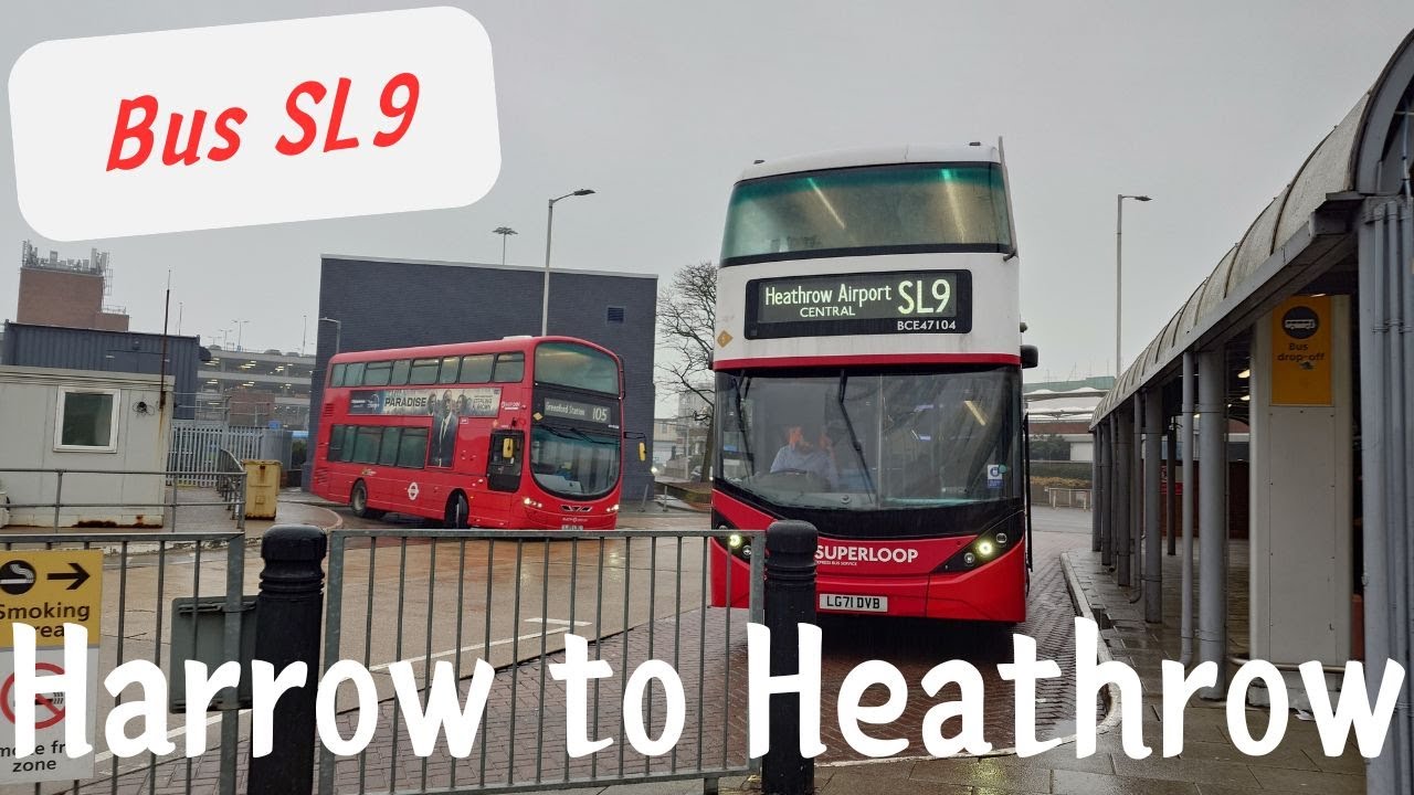 Light rain in London | SL9 Harrow Bus Station to Heathrow Central Bus Station | February 2025