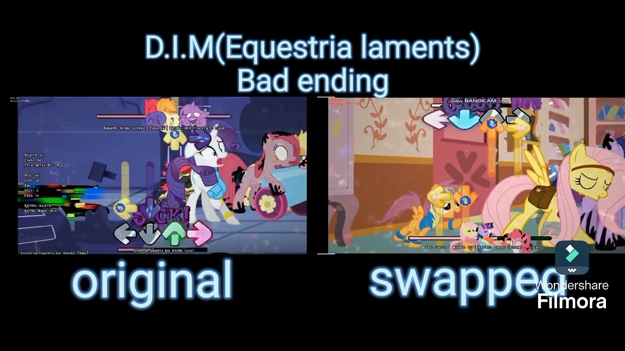 D.I.M(Darkness is magic)- Equestria laments bad ending original & swapped