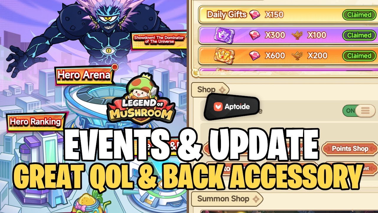 NEW UPDATE & EVENTS - One Punch Man x Legend of Mushroom