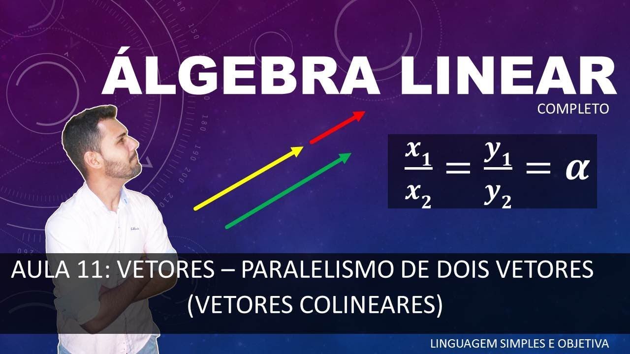 ÁLGEBRA LINEAR - Aula 11 - Vetores - Paralelismo de dois vetores (VETORES COLINEARES)