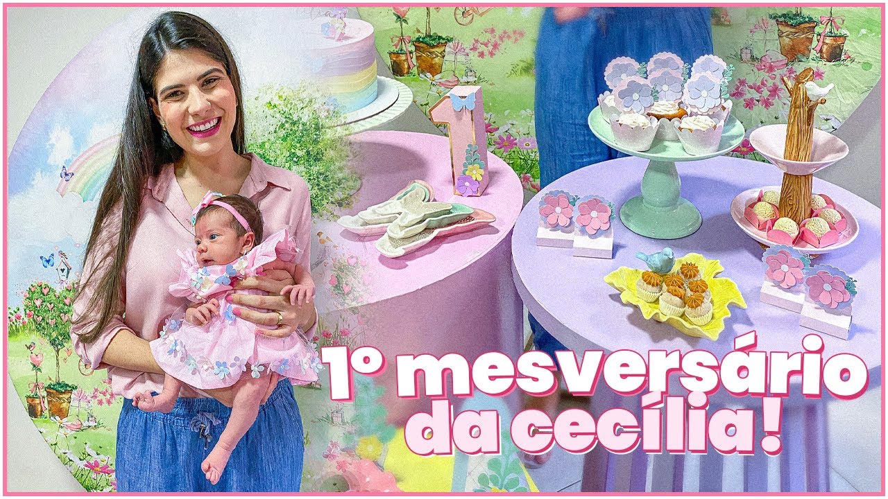 PRIMEIRO MESVERSÁRIO DA CECILIA + FURAMOS A ORELHINHA DELA! - Thamyê Baseggio