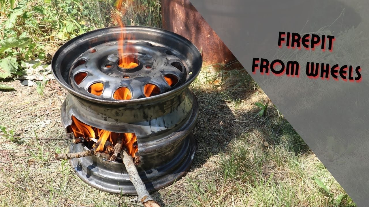 Firepit Made From Old Wheels.