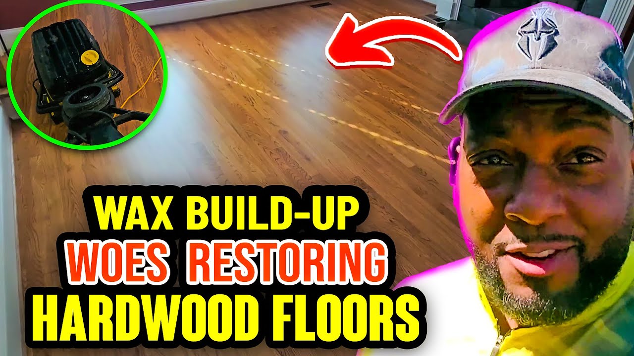 Removing Layers of Wax Build-up on these Hardwood Floors caused by the Maids