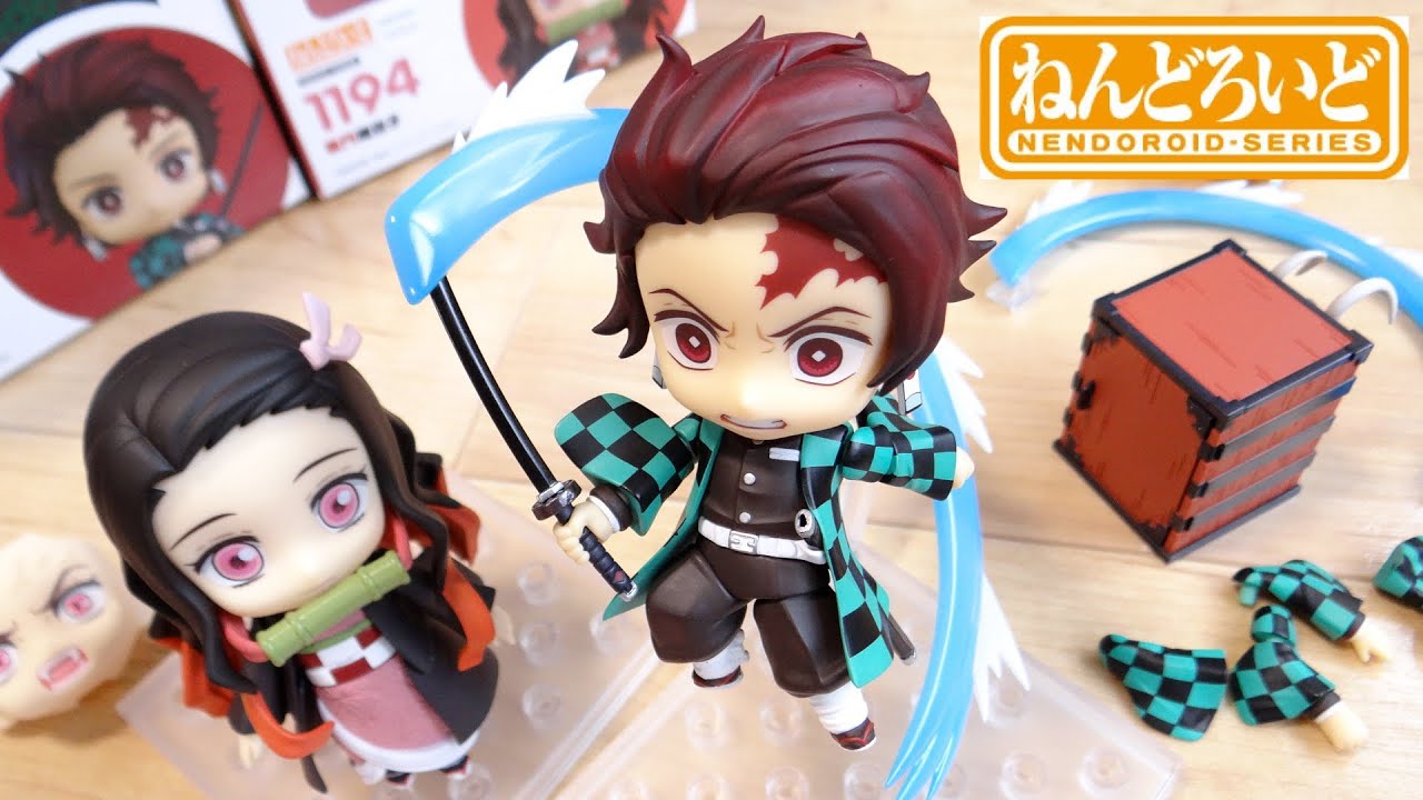 ねんどろいど 鬼滅の刃 竈門炭治郎 & 禰豆子 レビュー！水の呼吸エフェクト付属 組み合わせで禰豆子の箱背負い状態も再現可能！アクションフィギュア