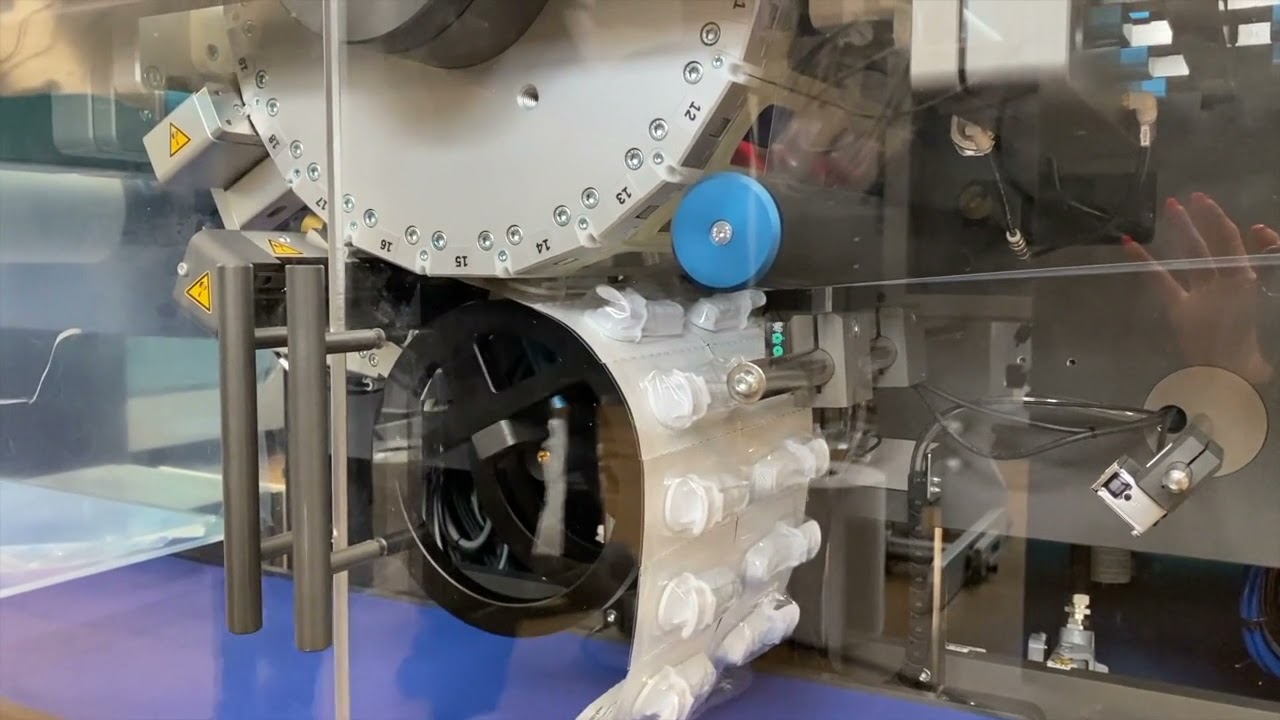Shawpak Thermoforming Packaging Machine #32 20 with rotary take off for strip packs & printer
